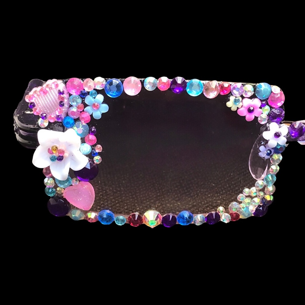*SOLD* Handcrafted Bling Adult Purple Sunglasses Party Club Festivals NEW - Picture 3 of 7